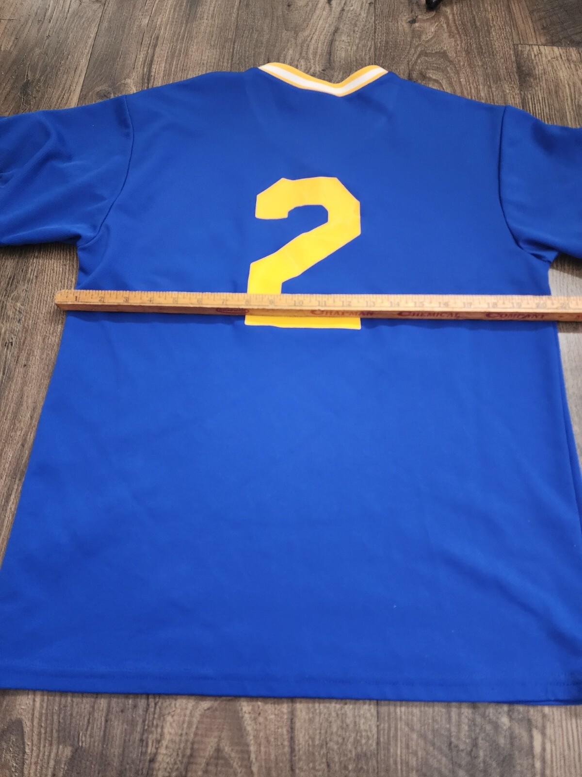 Vintage Mens L Teamwork Athletic Apparel Blue And Gold Softball Jersey Pullover gallery