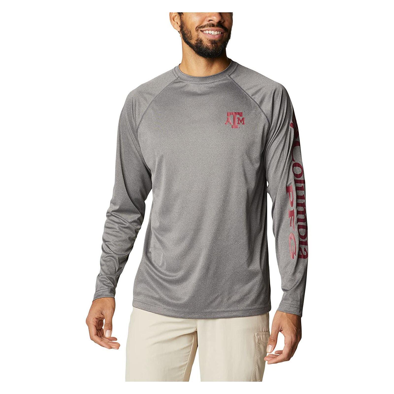 Columbia Men's Texas A&M Aggies Terminal Tackle Long Sleeve PFG Shirt Gray XLT gallery