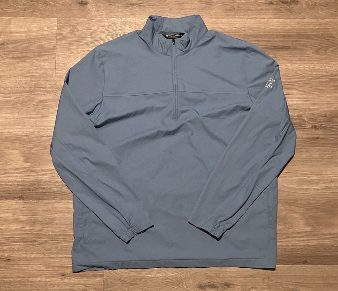 Travis Mathew 1/4 Zip Pullover Mens XL Blue Wanderlust Performance Golf gallery