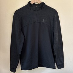 Under Armour Sweater Mens Medium 1/4 Zip Mock Neck Pullover Coldgear Loose Black