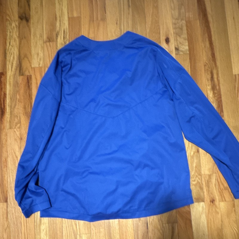Nike Men's Blue V-Neck Long Sleeve Polyester Pullover Top Pockets Logo XL gallery