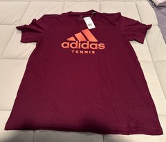 🎾adidas Men’s Graphic Tennis T-Shirt Tennis Maroon Large New Old Stock