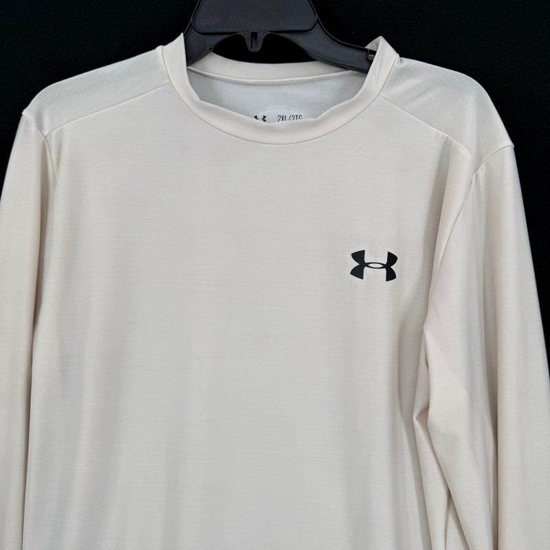 Under Armour Compression Shirt Mens 2XL Long Sleeve Cream White HeatGear1201163 gallery