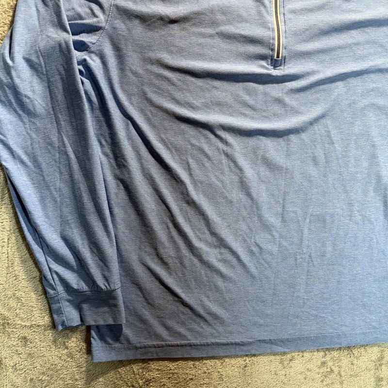 Straight Down Mens XL Quarter Zip Pullover Athletic Golf Blue Alligator Flaws gallery