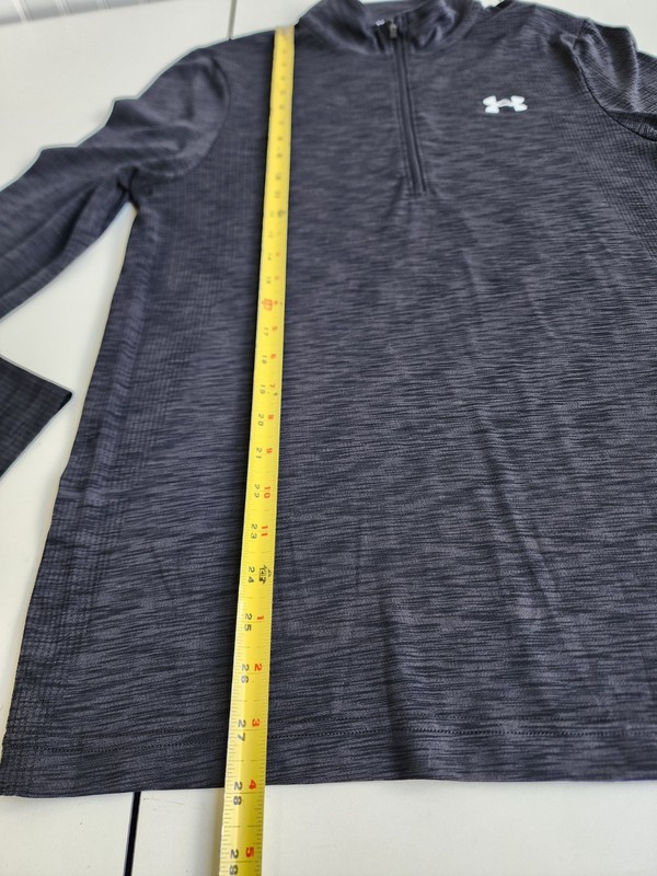 Under Armour Mens 1/2 Zip Pullover Charcoal Gray Fitted Long Sleve Stretch Sz M gallery