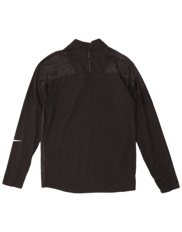 Nike Mens Dri Fit Zip Neck Top Long Sleeve Small Black Spotted Polyester ED92 gallery
