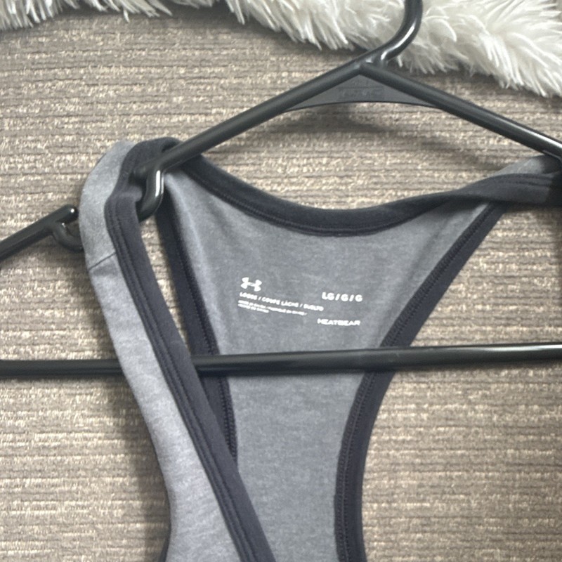 Under Armour HeatGear Men’s Racerback Tank Relaxed Fit Scoop Neck L Gray gallery