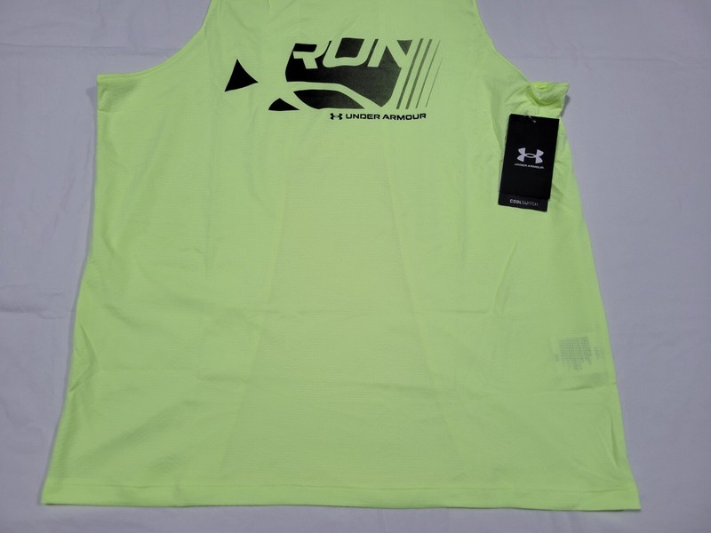Under armour Cool Switch Run Singlet Mens Light weight Yellow 1371130-911 gallery
