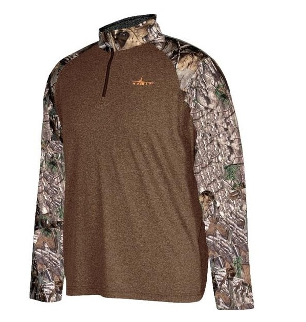 HABIT MEN'S SCENT FACTOR 1/4 ZIP, LARGE, BROWN/CAMO *NEW gallery
