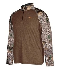 HABIT MEN’S SCENT FACTOR 1/4 ZIP, LARGE, BROWN/CAMO *NEW