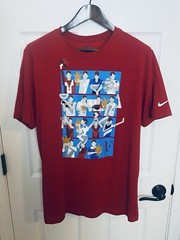 Nike Roger Federer RF 2011 US Open NYC Practice Tennis T-Shirt Large Rafa Nadal