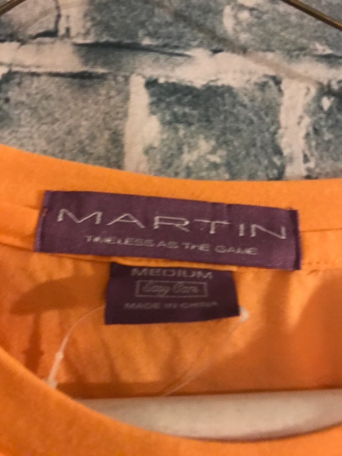 MARTIN Timeless As The Game Orange Long Sleeve Shirt Size Medium Nwot gallery