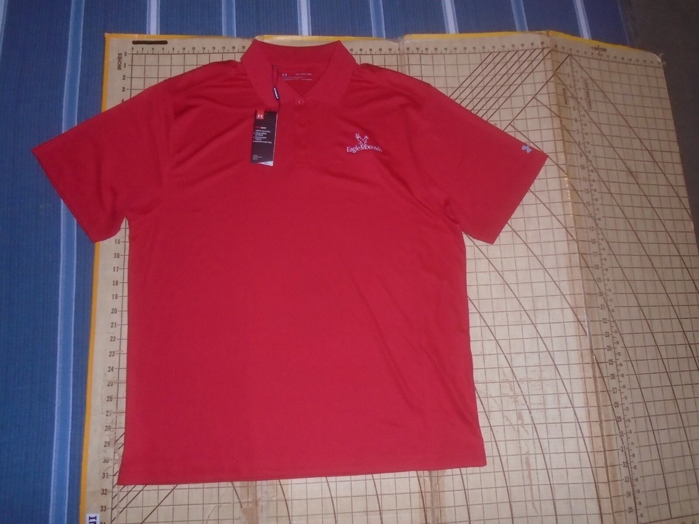 MENS 2XLARGE RED UNDER ARMOUR EAGLE MOUNTAIN POLO SHIRT - NWT