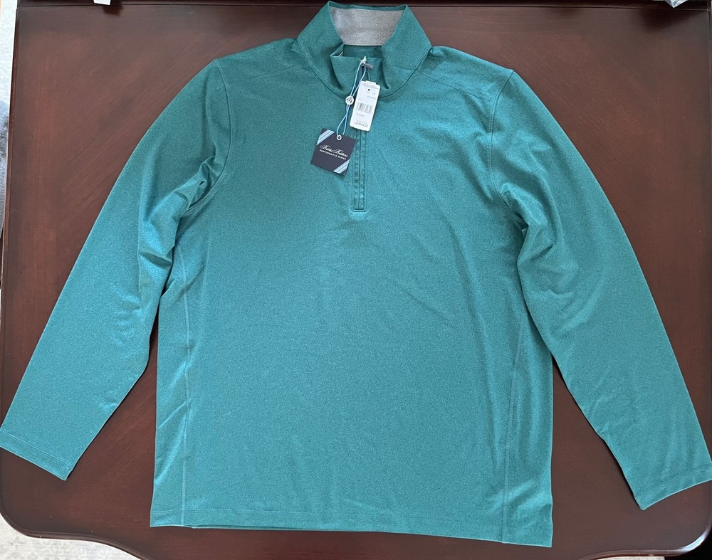 NWT Brooks Brothers Men's Performance Series Quarter Zip Teal/green Sz XL