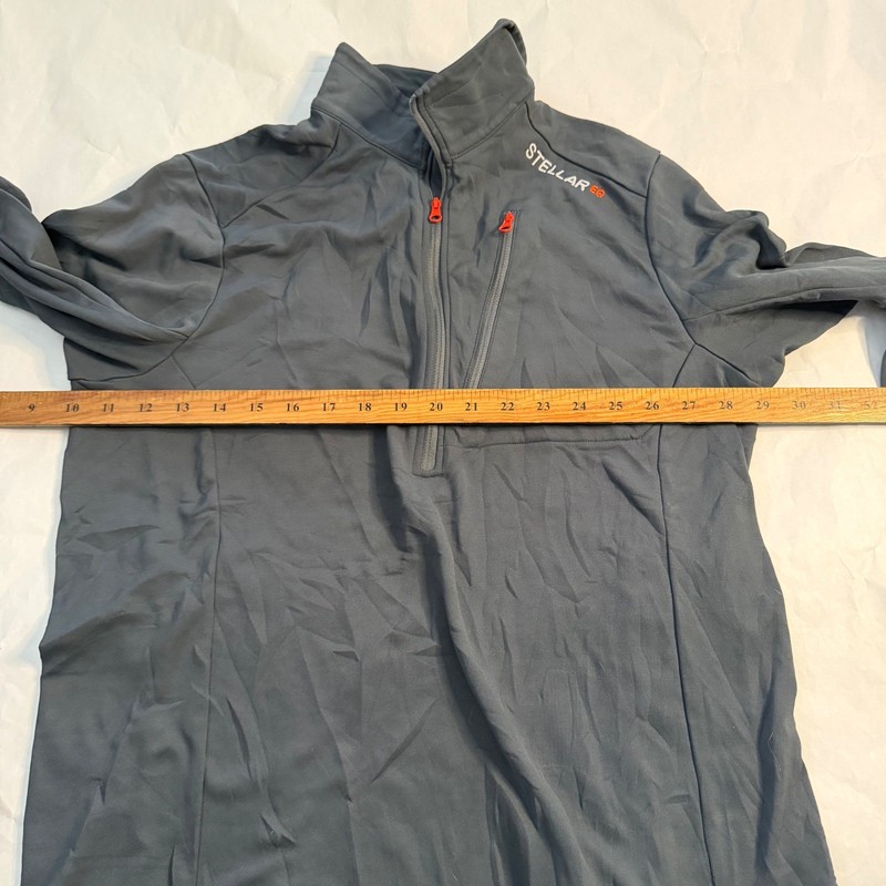 STELLAR EQUIPMENT Light Mid T Neck Hiking 1/4 Zip Pullover Shirt Gray Gorp Men L gallery