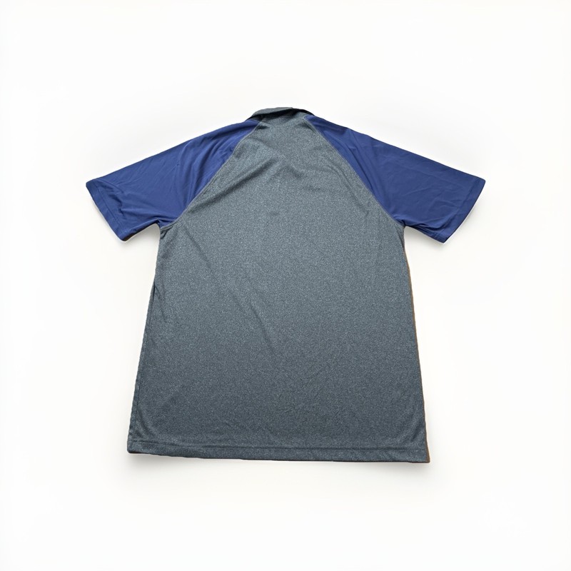 Lot of 2 ALO Men’s Performance Polo Shirts Blue Color Block Large Yoga Gym gallery