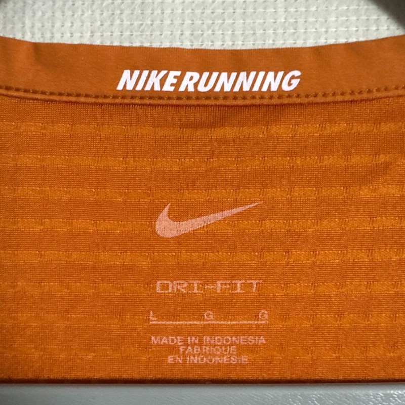 Nike Dri-Fit Men's Large Orange Poly Rise 365 Running Taining Short Sleeve Shirt gallery