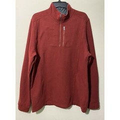 REI Men Burgundy Pullover Long Sleeve 1/4 Zip Pocket Casual Activewear Size XL