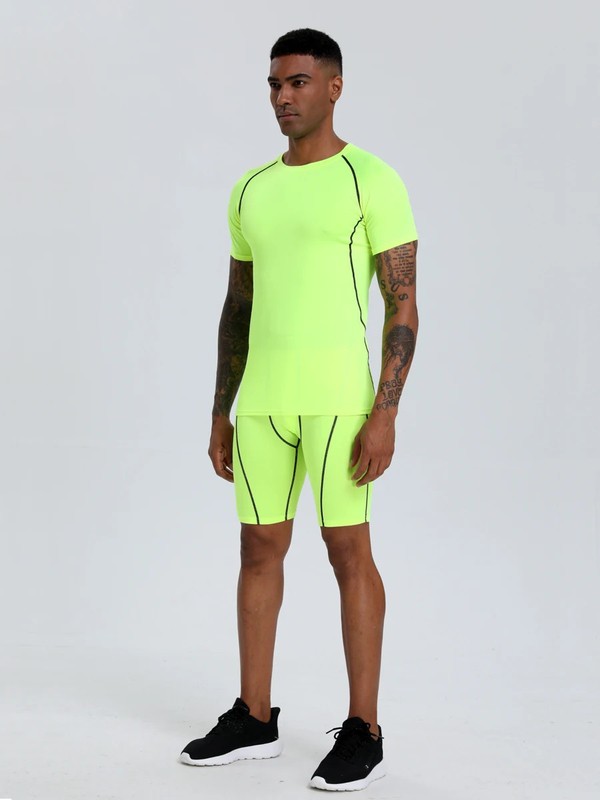 Men's Compression Top Active Mid Stretch Breathable Moisture Wicking Tee Gift gallery