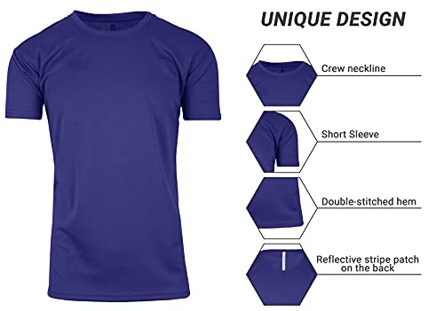 GALAXY BY HARVIC 2XL MEN'S PERFORMANCE MOISTURE WICKING ACTIVE TEE - NAVY gallery