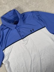Under Armour Men’s UA Playoff 2.0 Colorblock Performance Golf Polo Shirt Blue L