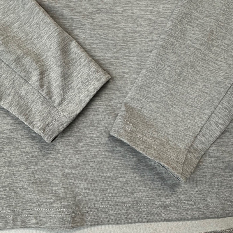 LL Bean Mens M Gorpcore Performance Long Sleeve Crew Neck Shirt Orange Gray gallery