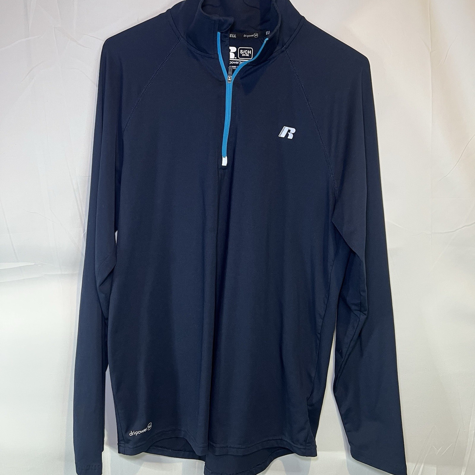 Russell Training Fit DriPower 360 Mens S Blue Long Sleeve 1/4 Zip Active Shirt gallery