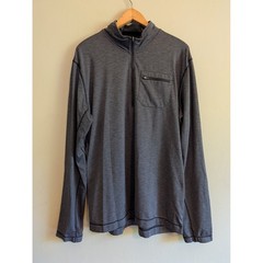 Prana Breathe Mens XL Gray Heathered Quarter Zip Pullover Active Outdoors Hiking