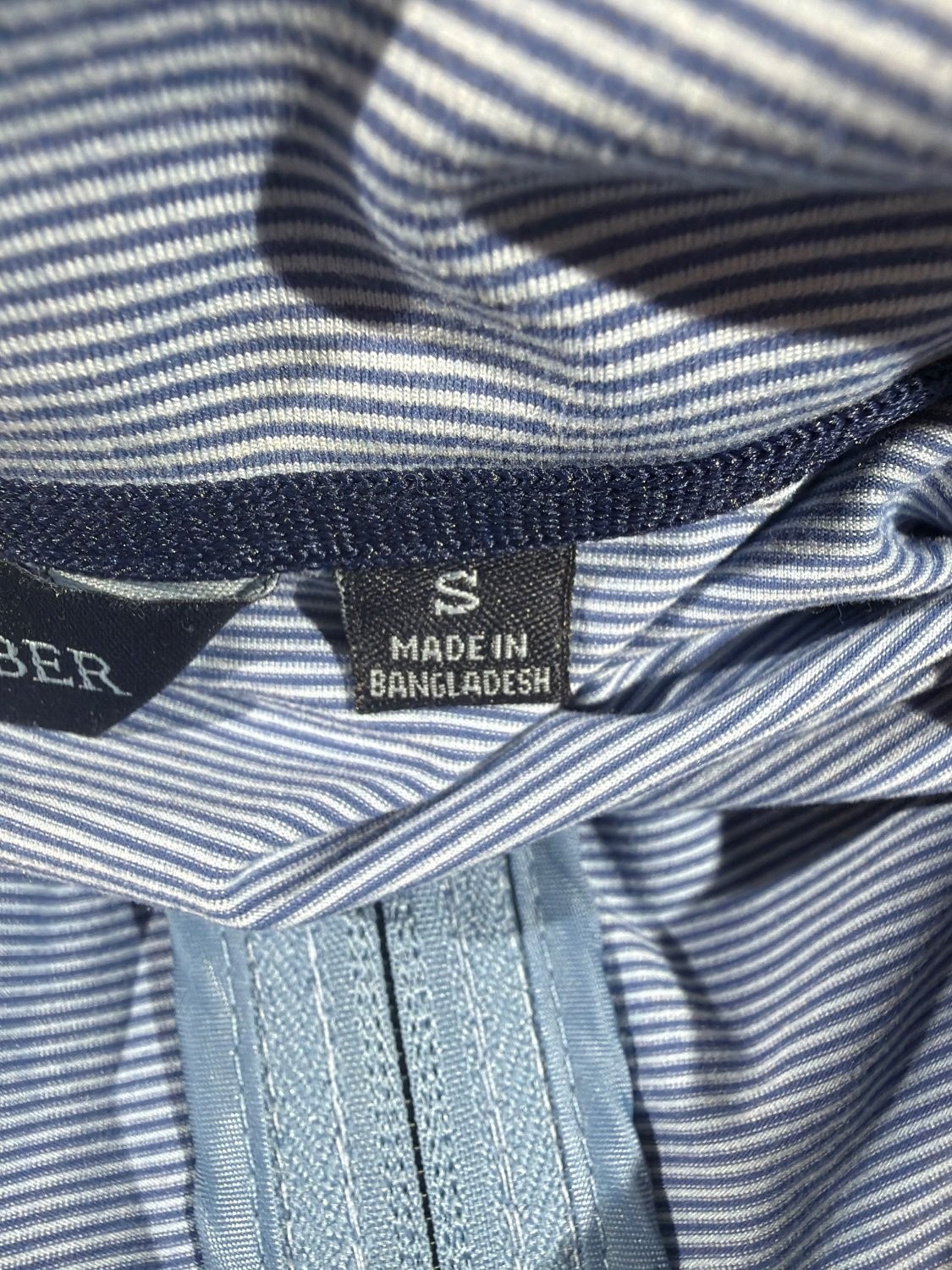 Scott Barber Men's Size S Quarter Zip Pullover Blue Striped Performance Golf Top gallery