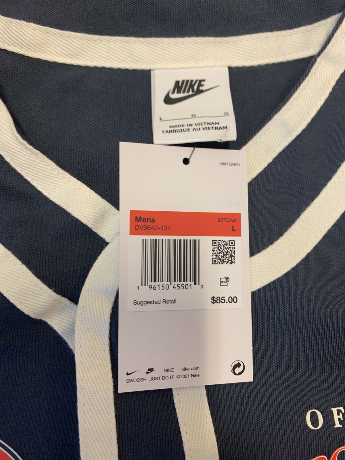 Nike Sportswear Americana Top Button Up Mens Jersey Blue DV9642-437 Size Large gallery