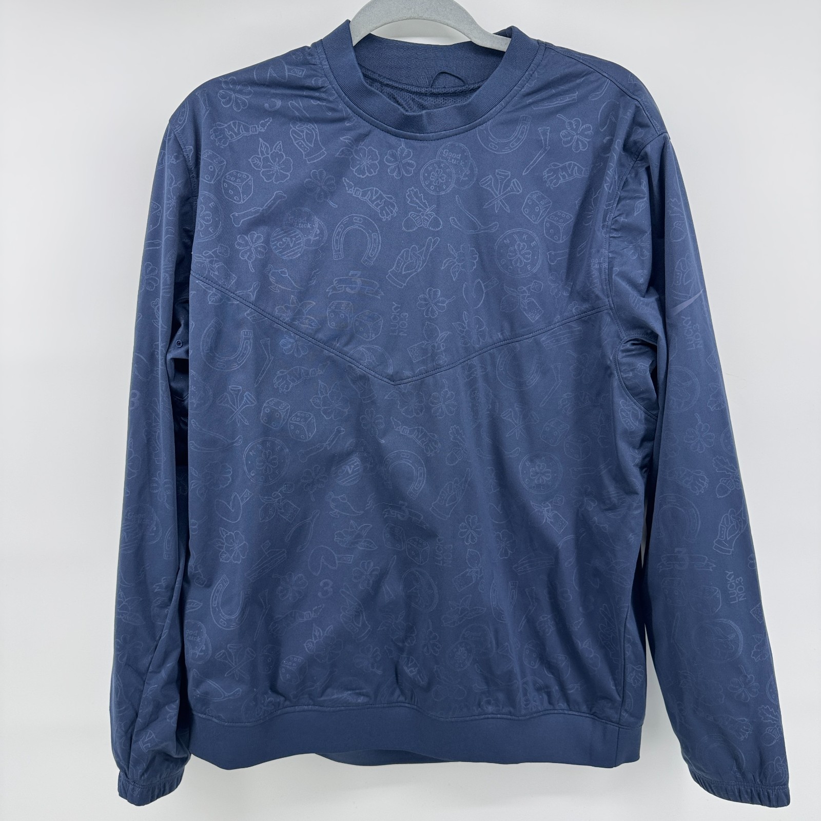 Nike Shield Victory Golf Pullover Men Medium Lined Windbreaker Crewneck Lucky gallery
