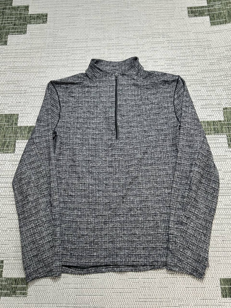 Lululemon Surge Warm Half Zip Top Mens Large Gray Stretch Training Sweat Wicking