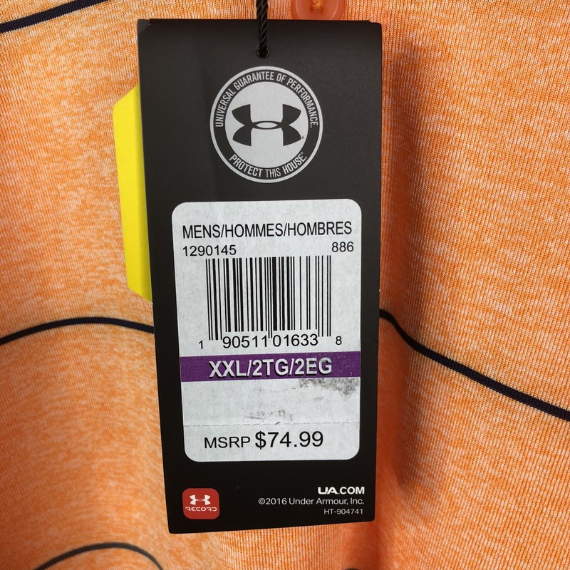 Under Armour Coolswitch Pivot Polo Shirt Orange/Black 1290145-886 Men's Size 2XL gallery