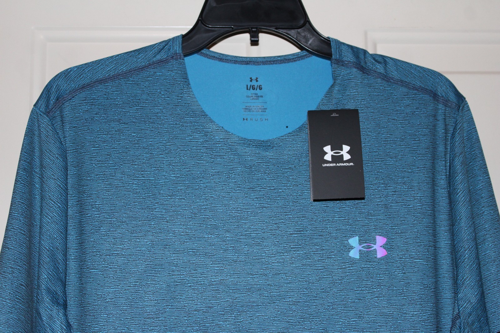 NWT Under Armour RUSH Vanish Vent Printed Men's Large Ether Blue T-shirt 1383669 gallery