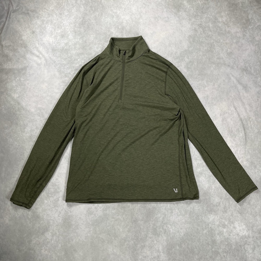 Vuori Pullover Mens L Green Ease Performance Half Zip 2.0 Training V221 Stretch