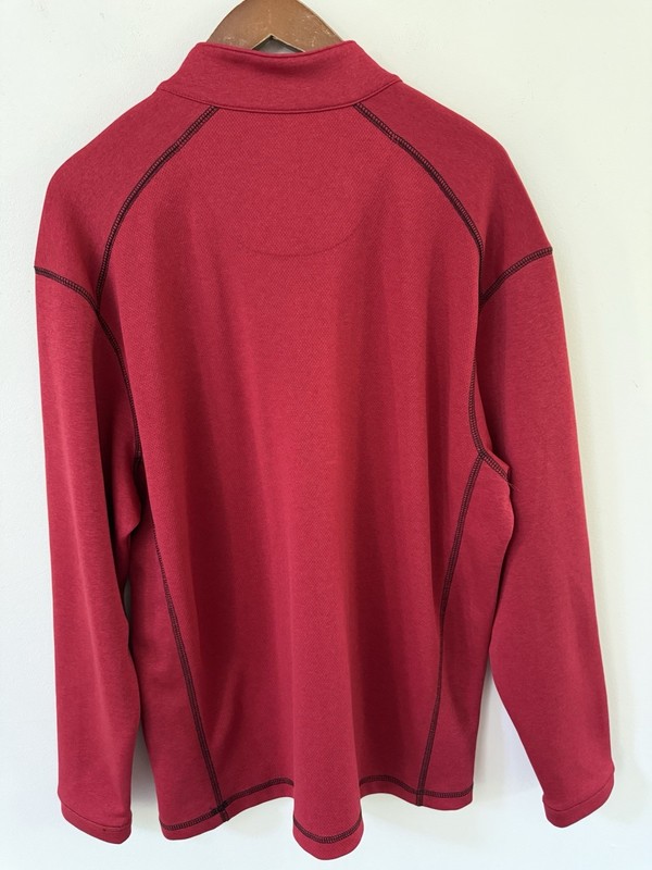 Pebble Beach Mens L Red Quarter Zip Golf Pullover Performance Long Sleeve Shirt gallery