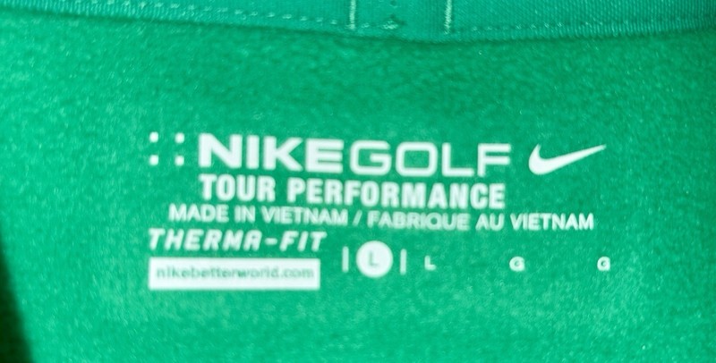 nike golf therma fit 1/4 zip pullover Green White Irish Large L Long Sleeve gallery