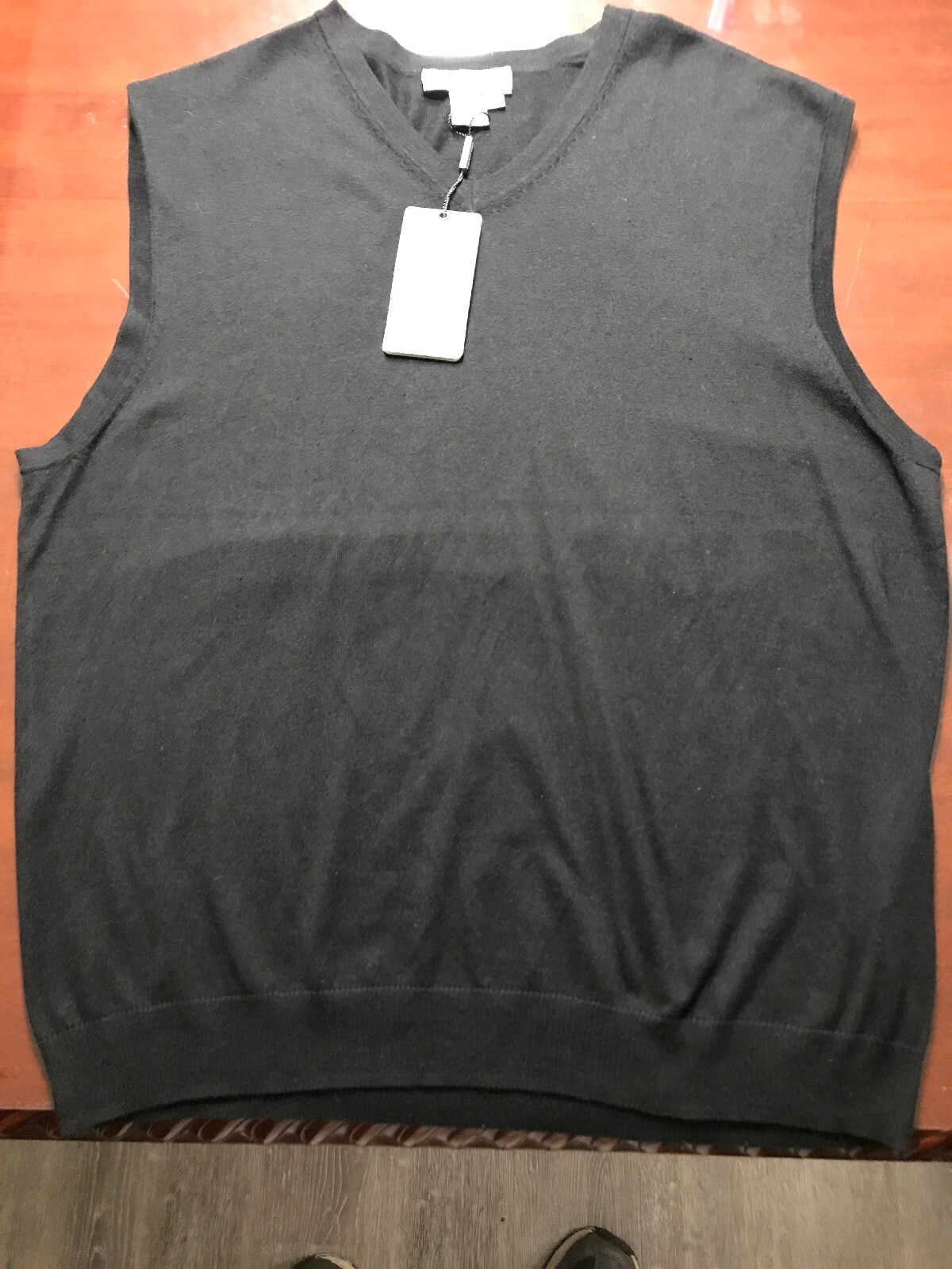 TRICOTS ST RAPHAEL 100% Acrylic Blue Heather V Neck Sleeveless Sweater Sz XL Nwt gallery