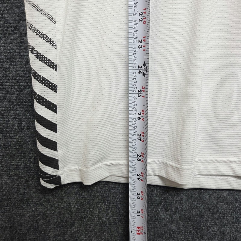 Gymshark Shirt Mens Large White Sport Stripe Crewneck Athletic Slim Fit Tee gallery