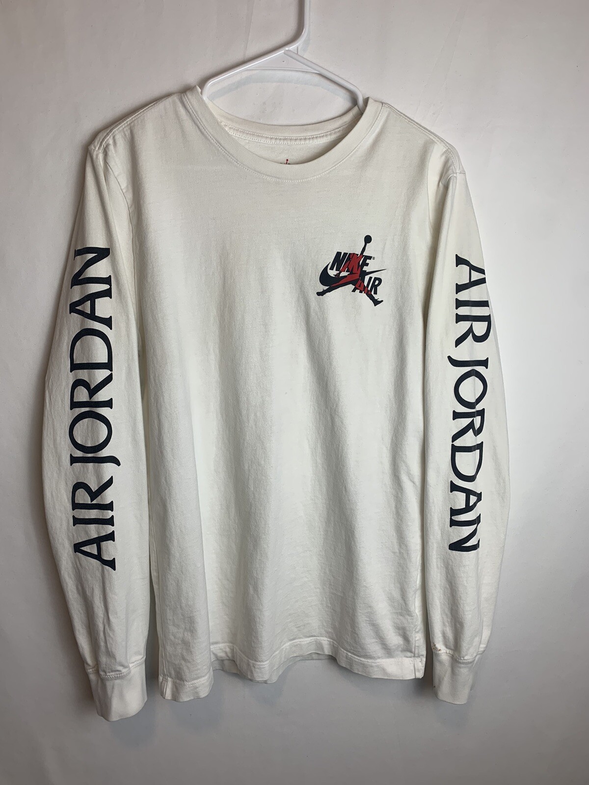 Jordan x Nike Hybrid Logo Long Sleeve Shirt sz Small White Black Jumpman Air Max gallery