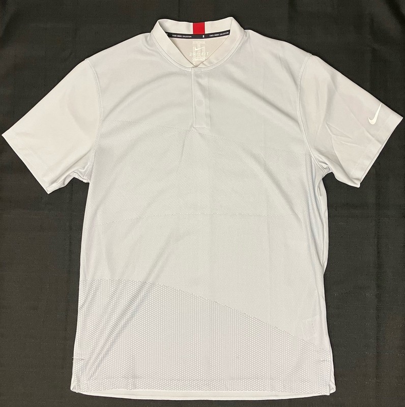 Nike Golf Tiger Woods ADV Dri Fit Mock Blade Polo CT3799 100 Pure Platinum Sz M gallery