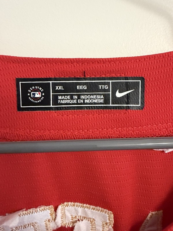NIKE San Francisco 49ers McCAFFREY 75th Anniversary Baseball Jersey XXL Rare gallery