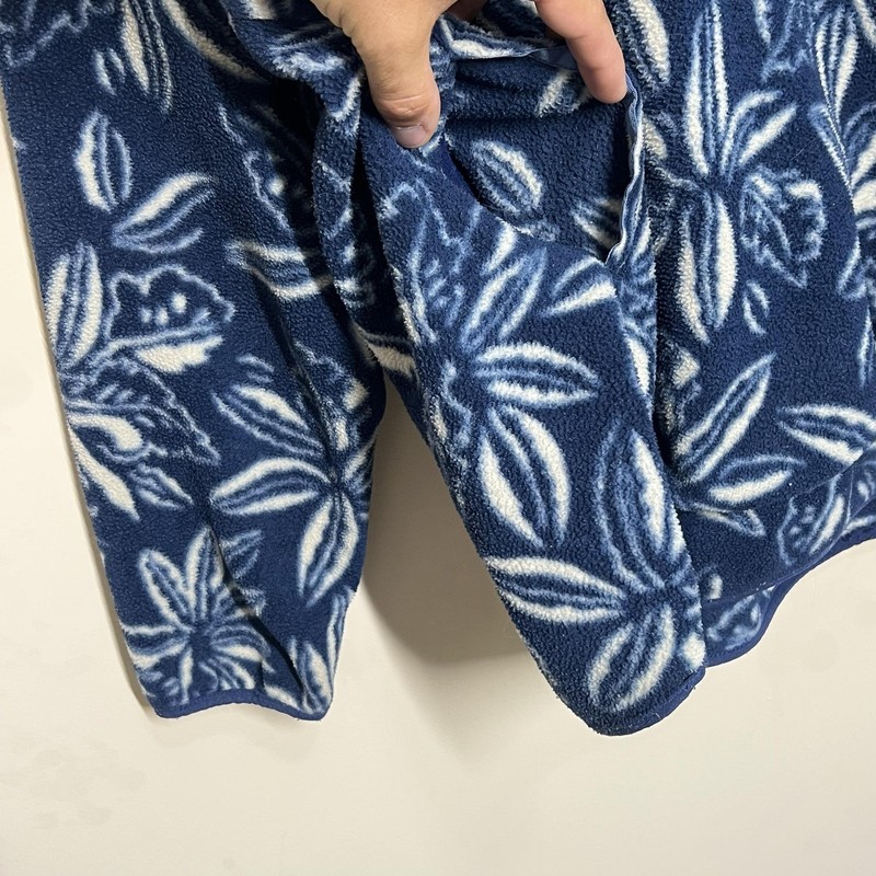 Vintage Patagonia Synchilla Pullover Mens XL Blue Floral Fleece Snap-T 2004 gallery