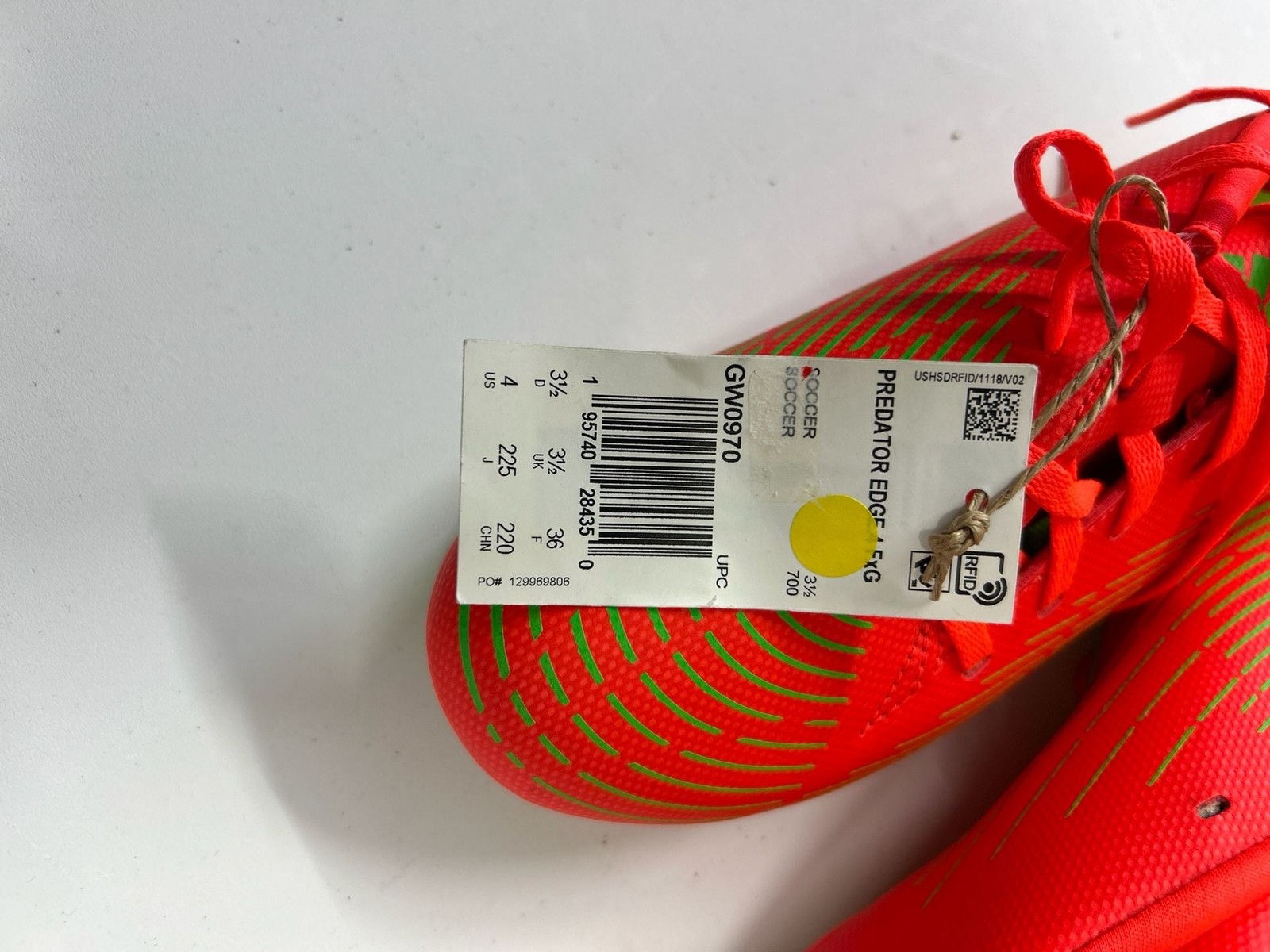 adidas Predator Edge.4 FxG J Kids Soccer Cleats Solar Red/Green GW0970 gallery