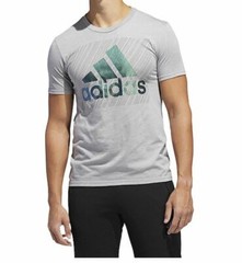 Adidas Mens Badge of Sport Inverted Mesh T-Shirt Grey DV2130 Size S NEW with tag