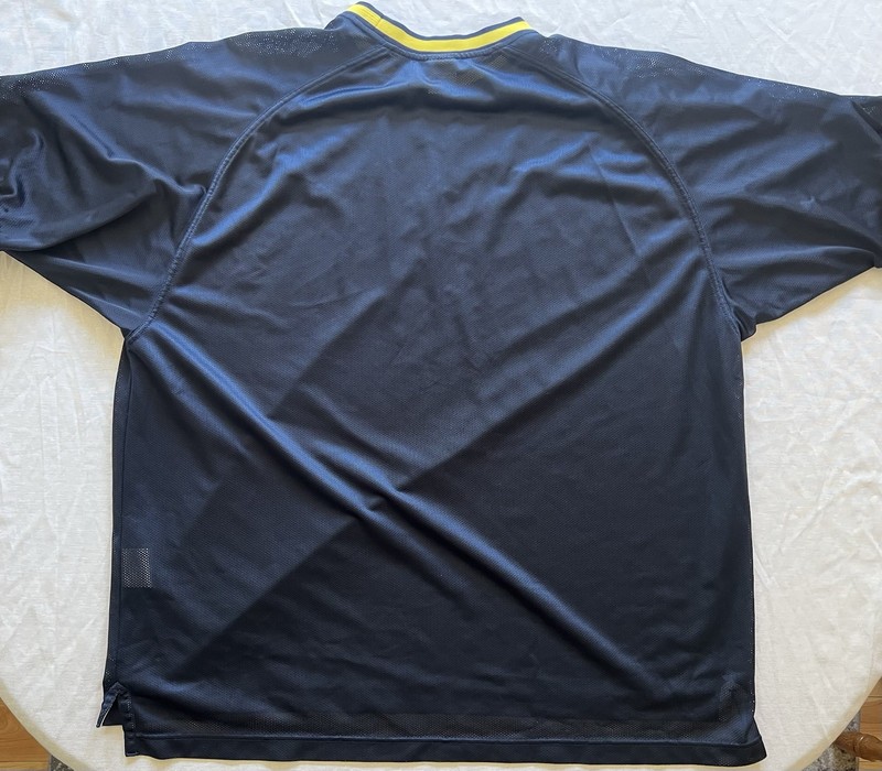 vintage 90s nike mesh ringer tee navy + gold unisex oversized xl y2k streetwear gallery