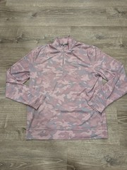 Johnnie-O Performance 1/4 Zip Pullover Mens Medium Pink/Grey Camo Golf Logo