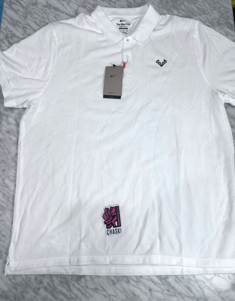 Nike The Nike Polo Rafa Slim Fit Shirt White DD8532-100 Dri-Fit Nadal Men's XXL