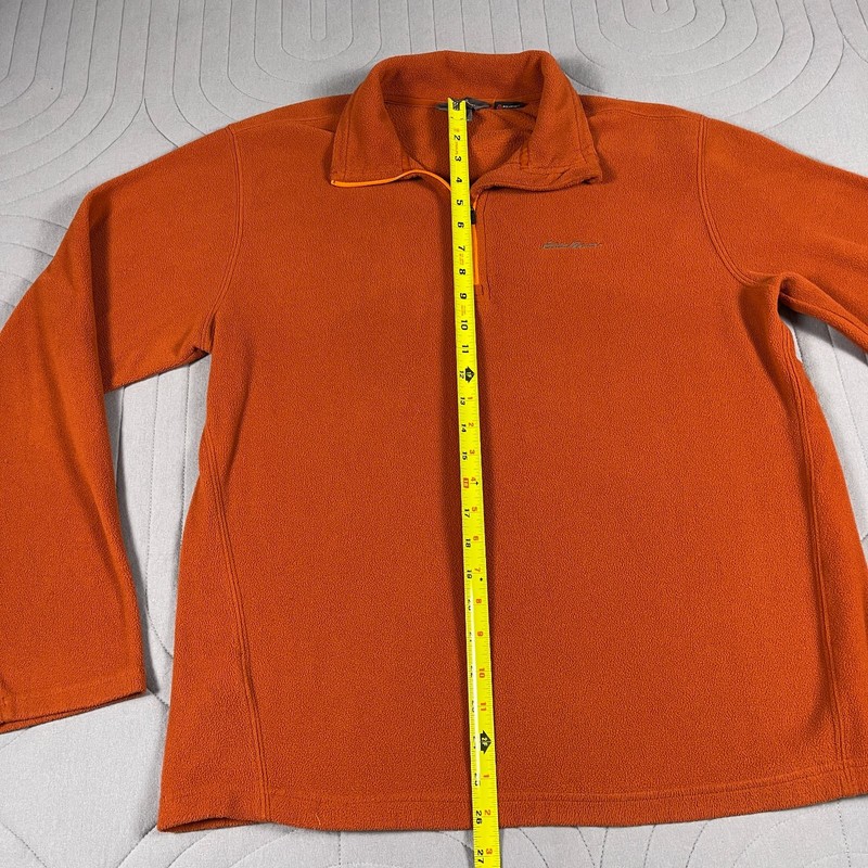 Eddie Bauer Men's Fleece 1/4 Zip Pullover Sweatshirt Size Medium Orange Polartec gallery