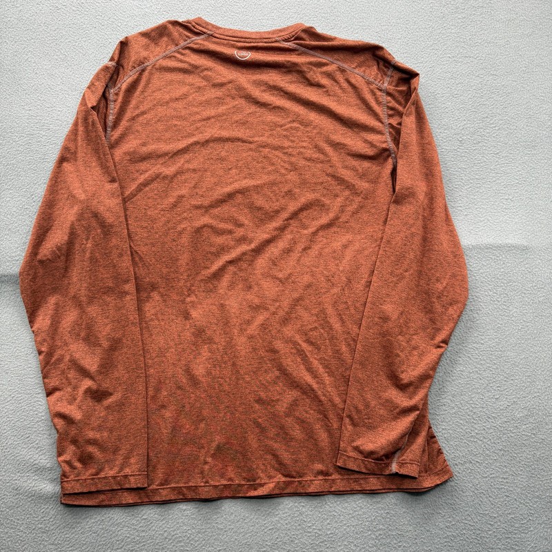 Life Is Good Shirt Mens Large Orange Long Sleeve Active Graphic Tee Performance gallery